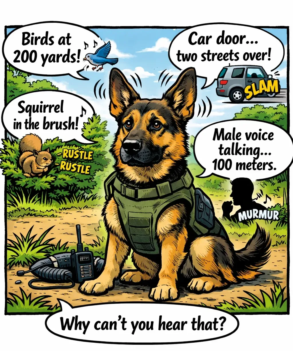 Dogs hear ranges we cannot