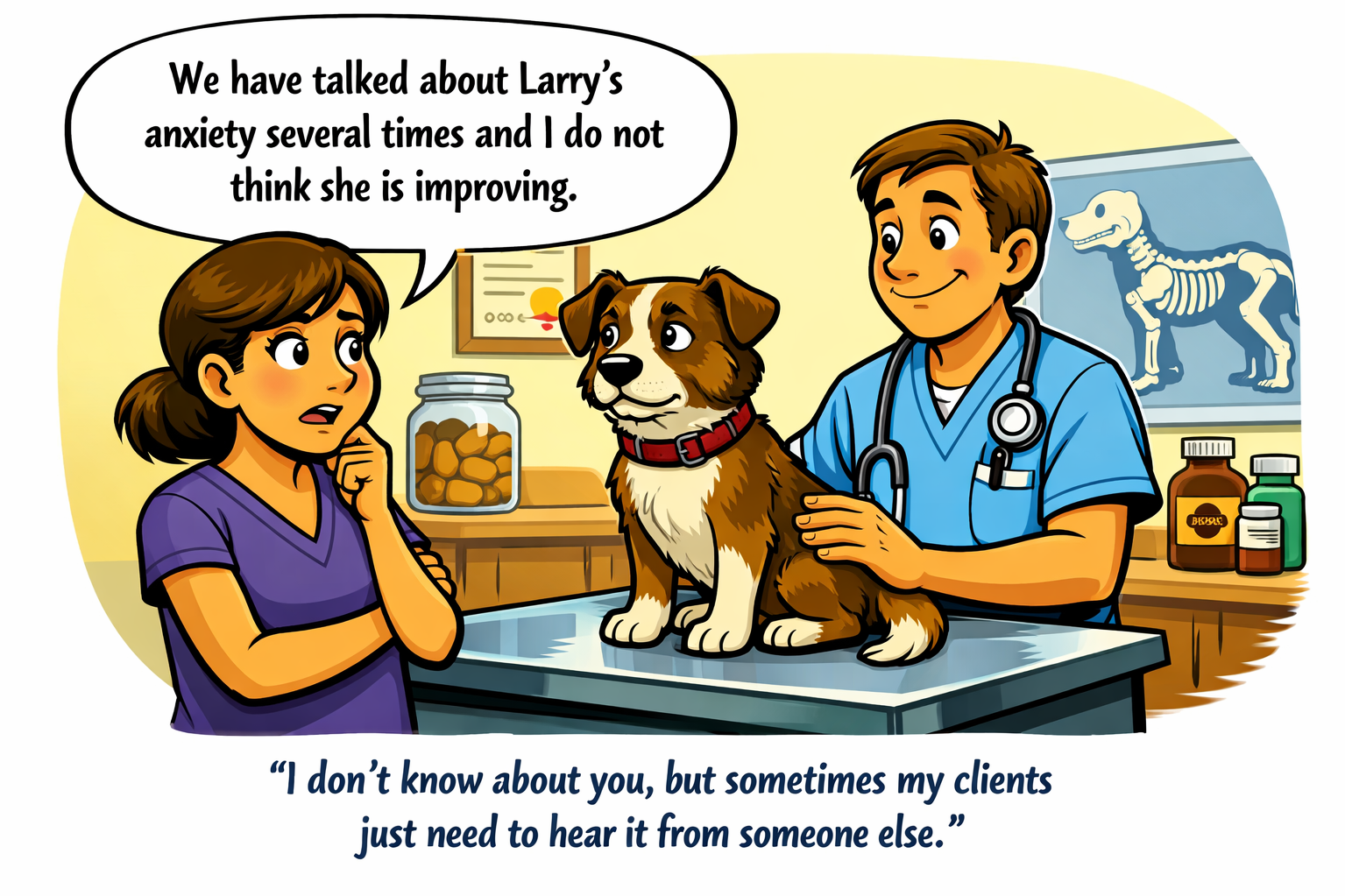 Vet and confused client