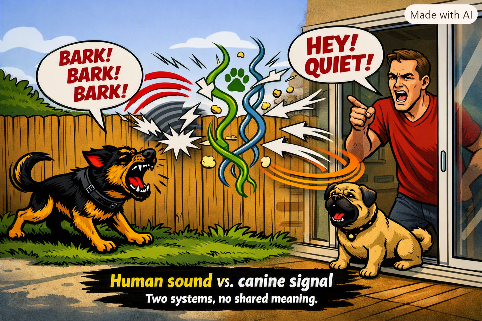 Dogs bark to communicate